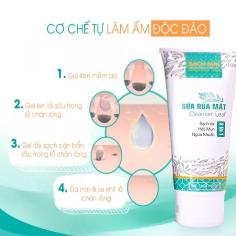 Sữa Rửa Mặt Hết Mụn Sạch Da Ngừa Khuẩn Cleanser Leaf | BigBuy360 - bigbuy360.vn