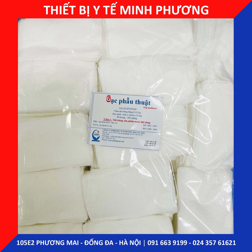 Gạc phẫu thuật AN LÀNH chưa tiệt trùng bịch 400 miếng