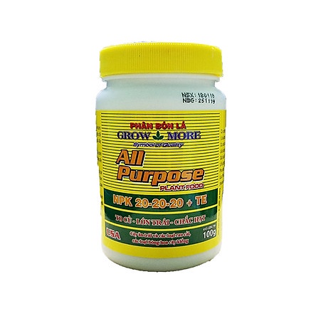 Phân bón lá NPK Grow More 20 - 20 - 20 Xuất xứ từ Mỹ