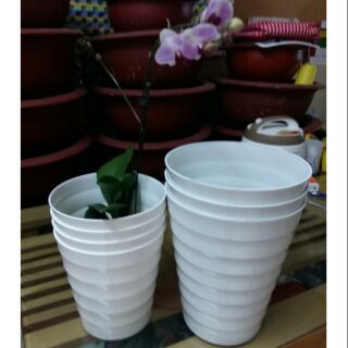 Chậu nhựa trồng hoa cao cấp đường kính rộng 20cm  cao 22cm