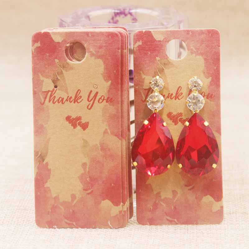 Set 100 Giấy In Màu Kích Thước 4*9cm Đựng Bông Tai Thẻ