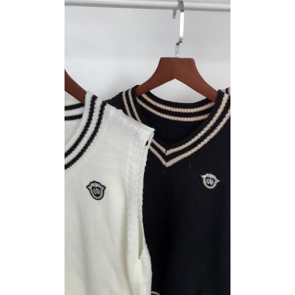 Áo len nữ không tay - Kiểu áo gile nữ len form rộng Hàn Quốc - Màu Trắng / Đen/ Kem - Hàng Quảng Châu l Vitalita | BigBuy360 - bigbuy360.vn