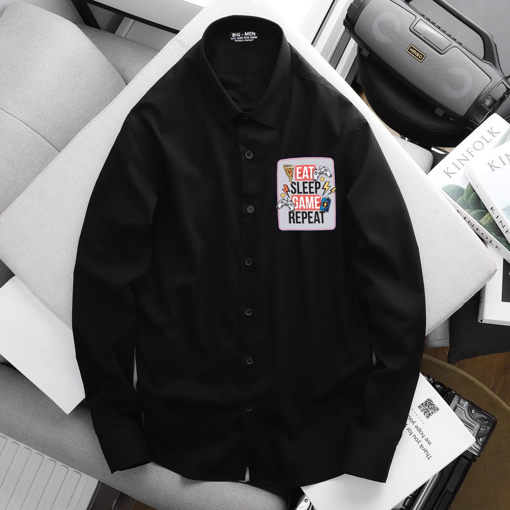[ Bigsize 80- 140 kg] Áo sơ mi nam tay dài in game màu độc lạ