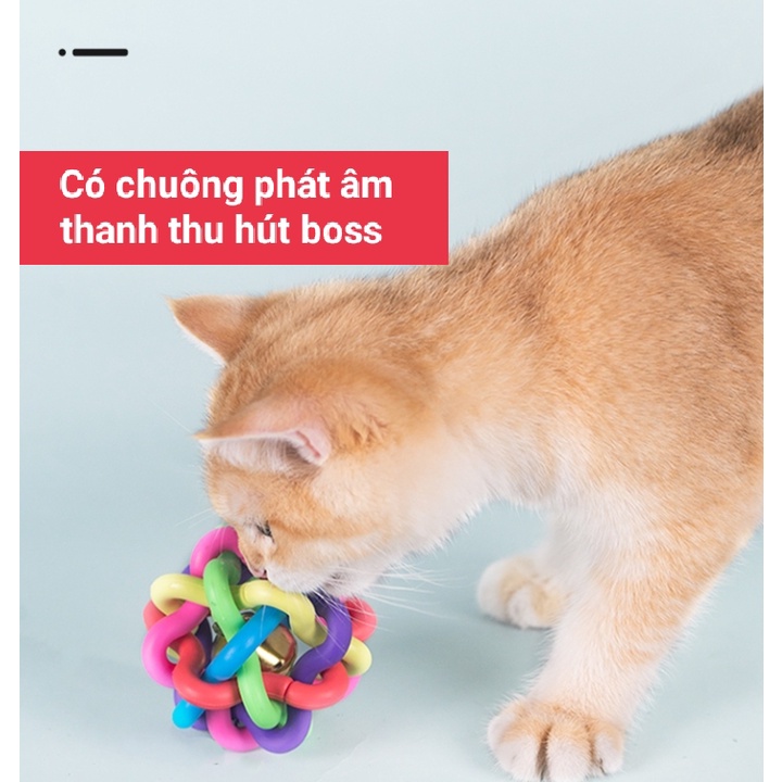 Đồ Chơi Bóng Cao Su Cầu Vồng Có Chuông Cho Chó Mèo - Hàng Loại 1 Siêu Chắc Đẹp