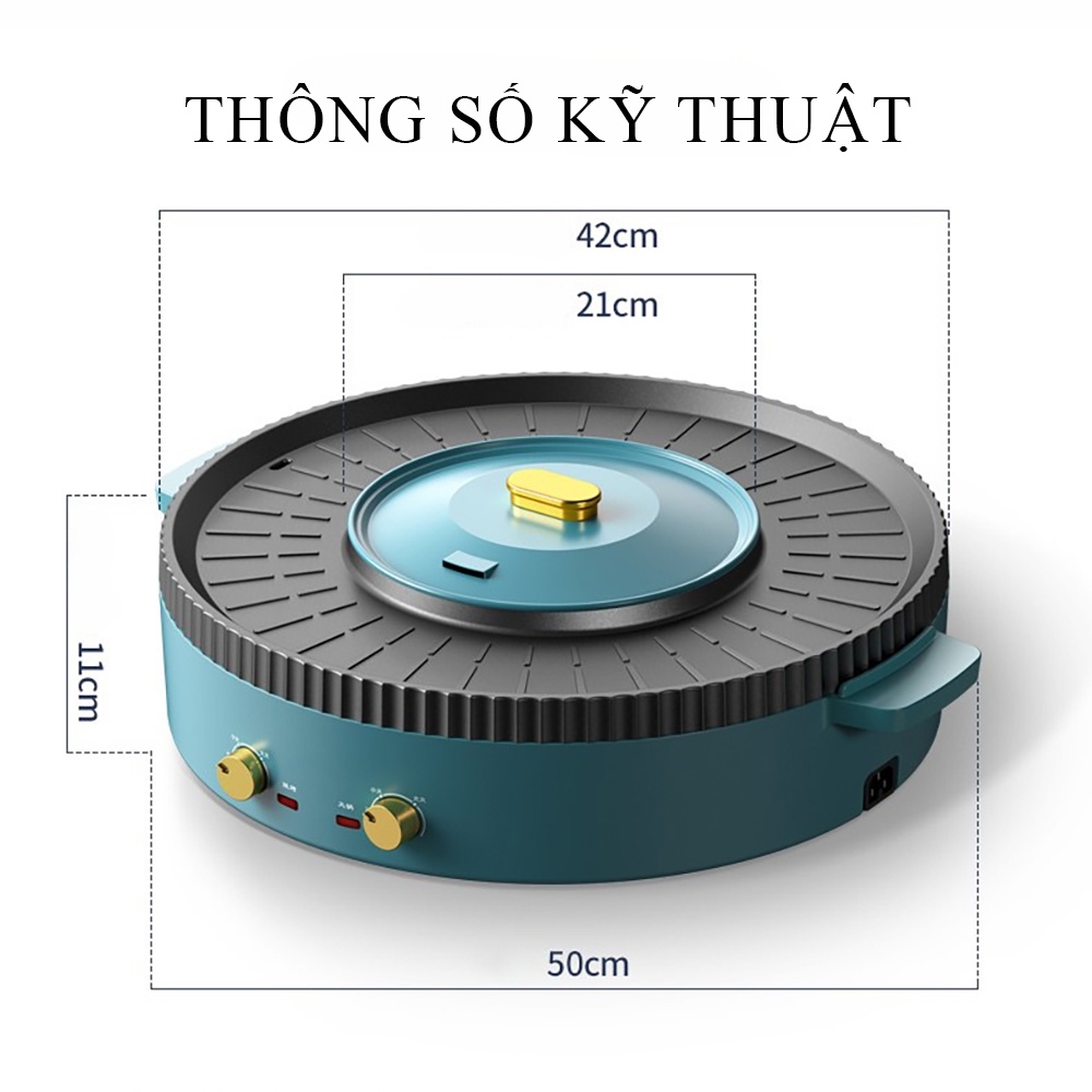 Nồi lẩu nướng điện 2 trong 1 - Siêu tiện lợi, chống dính đa năng công nghệ Nhật Bản - Bảo hành 24 tháng