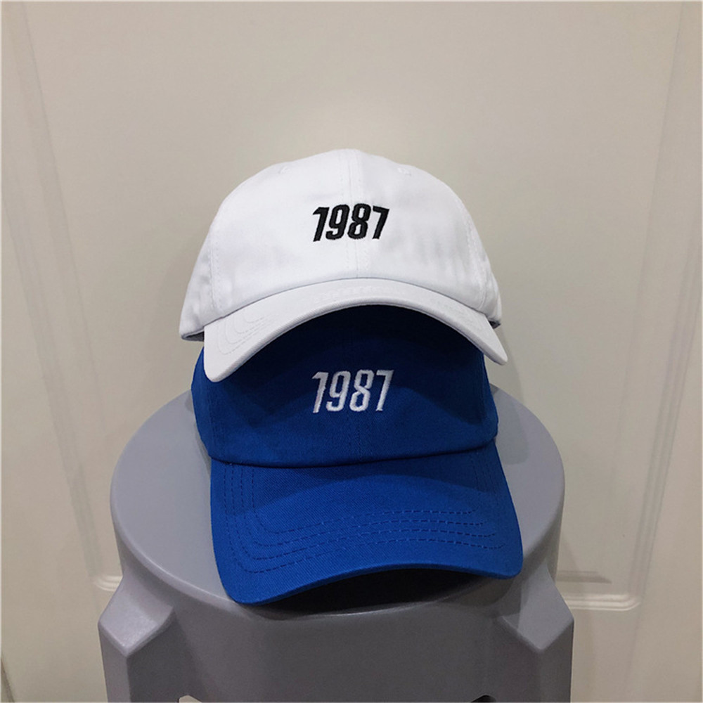 [sweet] unisex fashion retro 1987 letter embroidery baseball cap man woman duck tongue hat