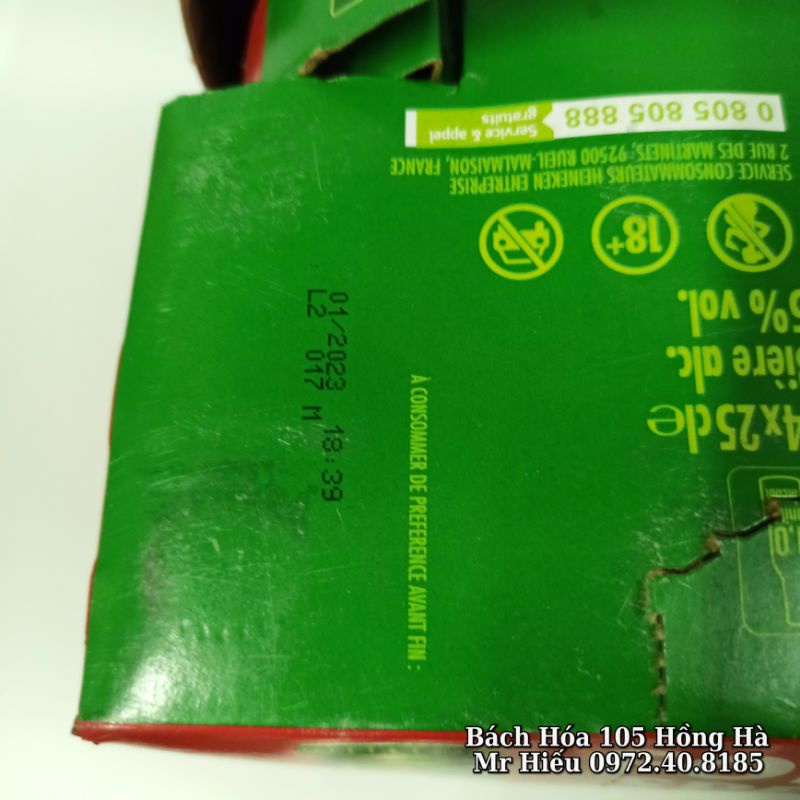 [Hỏa tốc] Bia Heineken Pháp thùng 24 chai 250ml