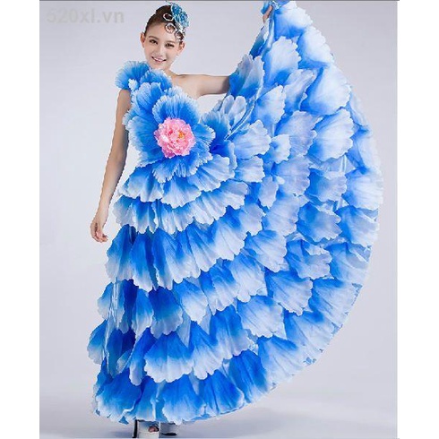 Miễn Phí Giao Hàng 2018 Mới Váy Xòe Rộng Biểu Diễn Nhảy Múa Sân Khấu Cỡ Lớn Cho Nữ