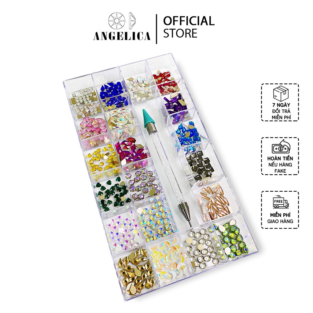 Combo Khay Đá Nail Chân Bằng Kèm Phụ Kiện Móng ANGELICA KCB-549