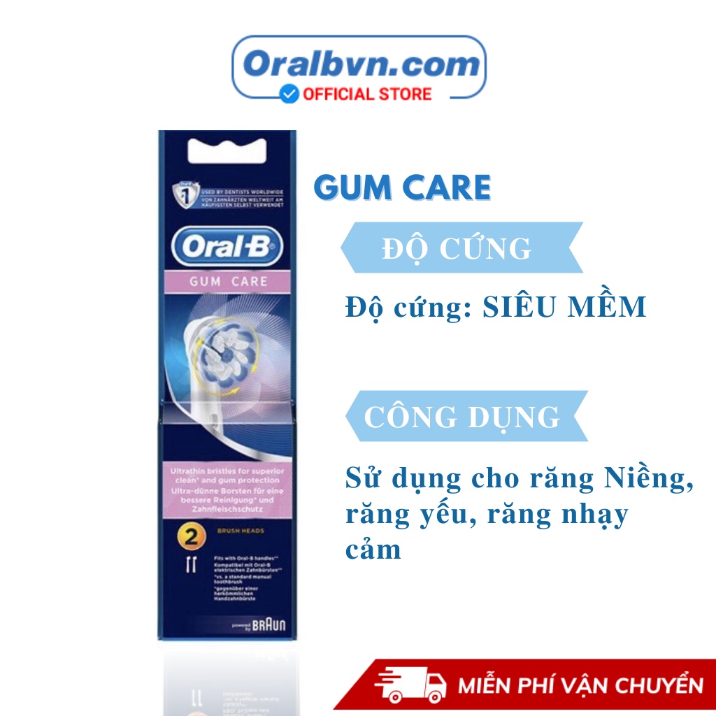 Đầu bàn chải điện Oral B thay thế PRECISION lông dài ngắn khác nhau, làm sạch bề mặt răng tối đa, tan mảng bám