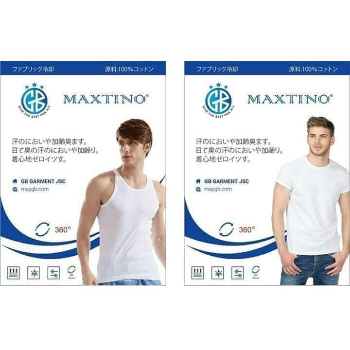 Áo Lót Nam Đông Xuân Xuất Nhật Maxtino Màu Trắng (Cộc Tay / Ba Lỗ) Thể Thao