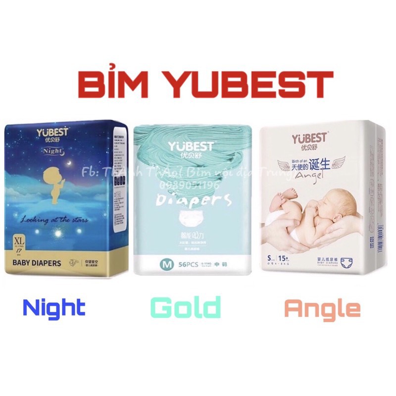 Bỉm Yubest ⚡ MẪU MỚI NHẤT ⚡ tã bỉm dán quần cho bé size S90/M84/L78/XL72/XXL66/XXXL66 nội địa Trung