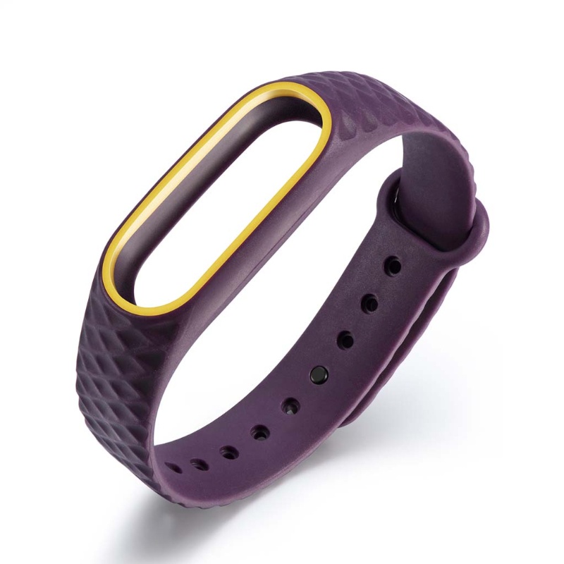 Dây đeo silicon họa tiết hình thoi cho đồng hồ thông minh Xiaomi MI Band 2