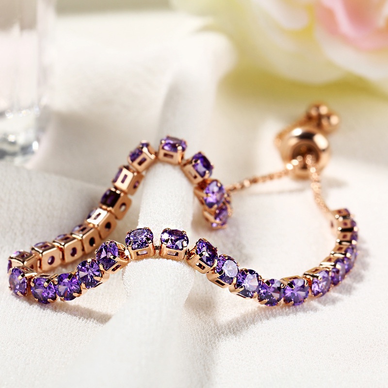 Set 4 vòng tay đính đá sang trọng có thể điều chỉnh kích thước phong cách Hàn Quốc dành cho nam và nữ