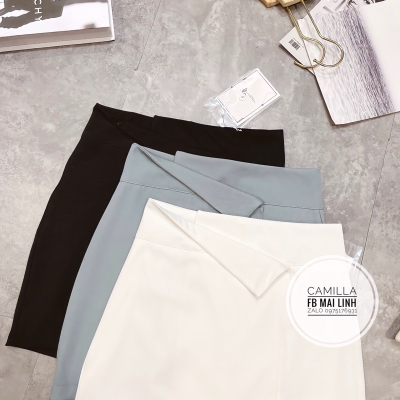⚡️BÁN SỈ⚡️Chân váy cạp cao 3 màu xanh, trắng, đen | BigBuy360 - bigbuy360.vn