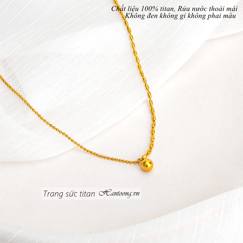 Vòng cổ titan nữ không gỉ thiết kế dây dạng bi mới lạ thời trang phong cách hàn quốc nhẹ nhàng mẫu mới 2022