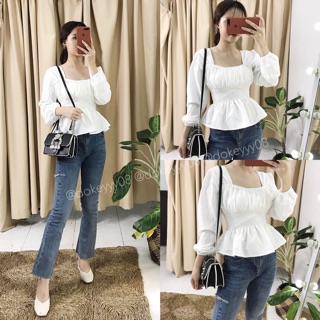 Áo chun bụng cổ vuông