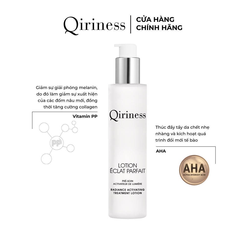 Lotion tẩy tế bào chết làm sáng và cải thiện kết cấu bề mặt da Qiriness Radiance Activating Treament Lotion 200ml