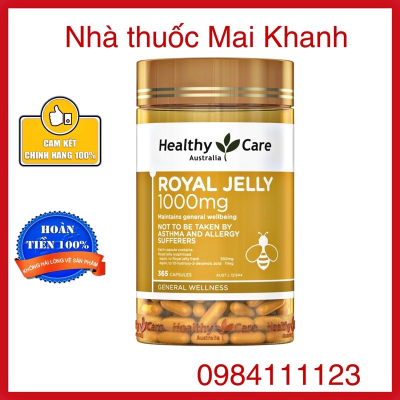 Sữa ong chúa Healthy Care Royal Jelly 1000mg 365 Viên | BigBuy360 - bigbuy360.vn