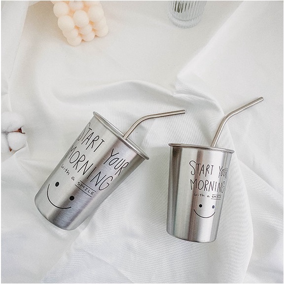 Ly đựng nước inox phong cách retro 500ml và 300ml - Inox 304 an toàn - Daisy.decor