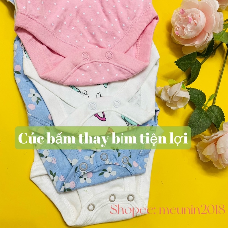 SET 4️⃣c body chip cộc tay bé trai bé gái sịn mát mùa hè cotton mềm đẹp (Size: 3-24m)