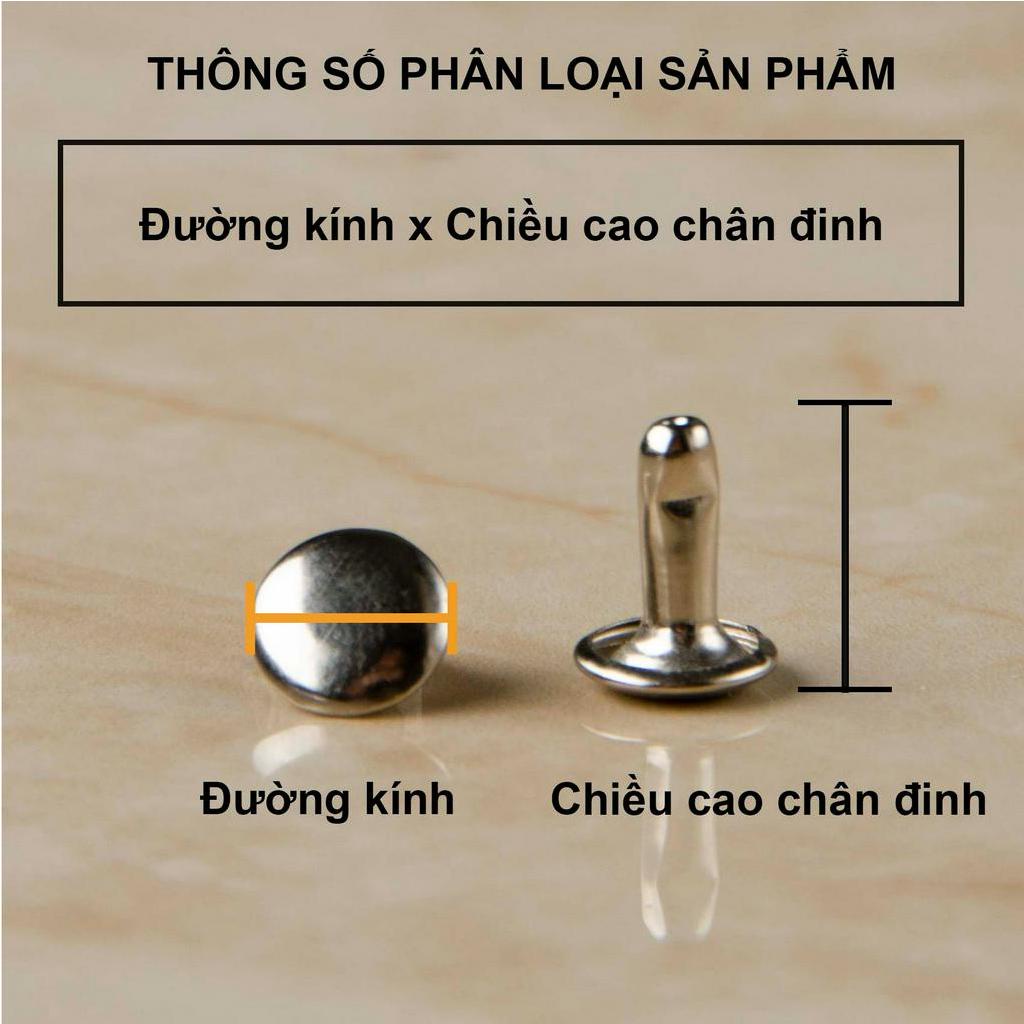 100 Bộ đinh tán bằng đồng cao cấp đường kính 6mm/8mm