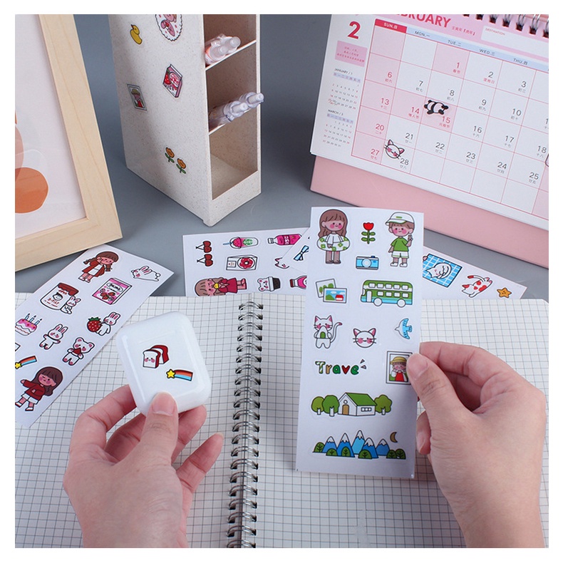 Sticker miếng dán cute dán laptop, hình dán mũ bảo hiểm chống nước, điện thoại, vali, siêu cute