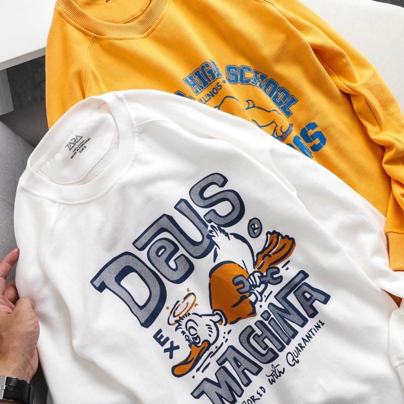 áo thun sweater dài tay cổ tròn hoạ tiết ZR | BigBuy360 - bigbuy360.vn