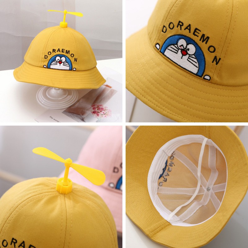 Mũ lưỡi trai bằng cotton phối lưới mỏng để chống nắng in hoạt hình chuồn chuồn thờI trang mùa hè cho bé