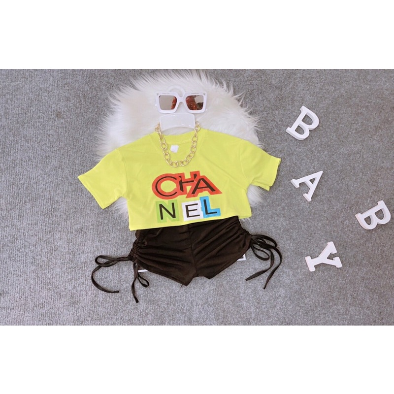 Set áo crop kèm quần rút