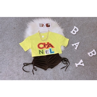 Set áo crop kèm quần rút