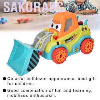 Sakurabc Puzzles Toys Kid’s Electric Bulldozer DIY Disassembly Toy Children’s Educational Intellectual Development T