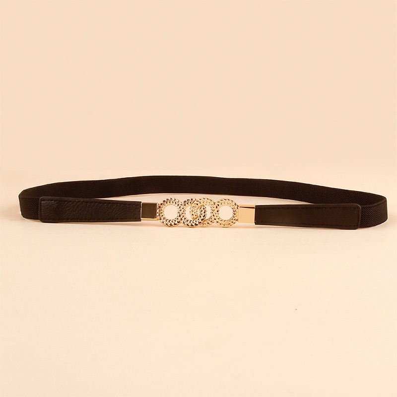 Thắt Lưng Mỏng Khóa Tròn Mạ Vàng Thời Trang Cho Nữ