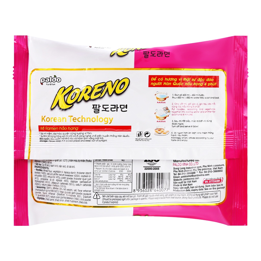 MÌ KORENO VỊ TÔM 100G | BigBuy360 - bigbuy360.vn