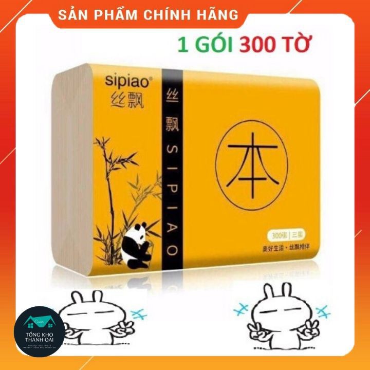 Giấy Ăn Gấu Trúc Sipiao Hộp Đủ 300 Tờ Hàng Loại 1