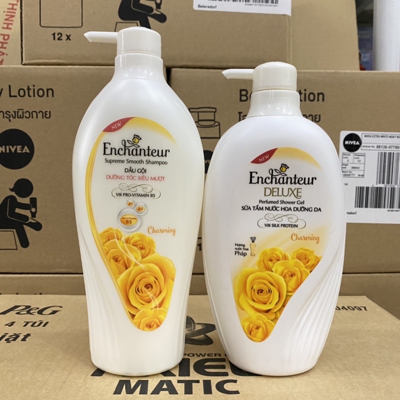 Dầu gội và sữa tắm Enchanteur Charming 650g / 1 chai