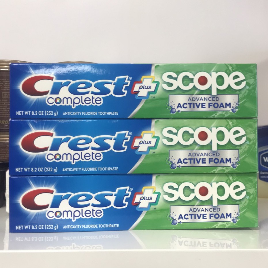 Kem đánh răng Crest Complete Plus chống hôi miệng 232g Kem tẩy trắng răng