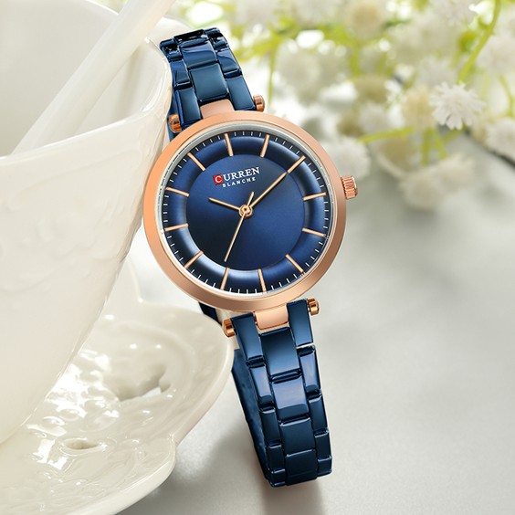 Đồng hồ Quartz Curren 9054 bằng thép không gỉ chống thấm nước phong cách sang trọng Cho Nữ