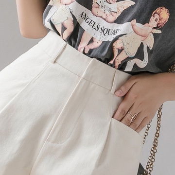 Quần short dáng chữ a ống rộng lưng cao phong cách Hàn Quốc thời trang mùa hè độc đáo cho bạn nữ