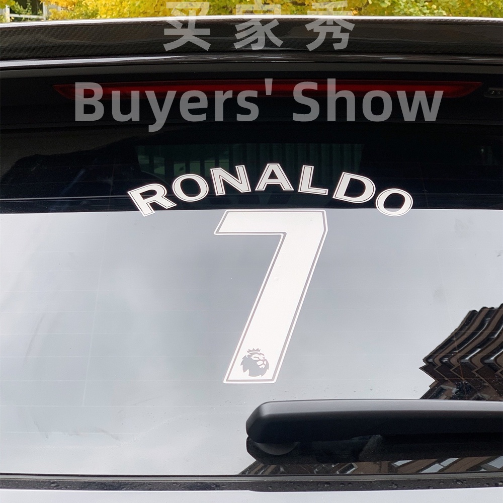 Miếng Dán Phản Quang Laser Hình Manchester United Cristiano Ronaldo CR7 Trang Trí Nắp Bình Xăng Xe Hơi Laptop