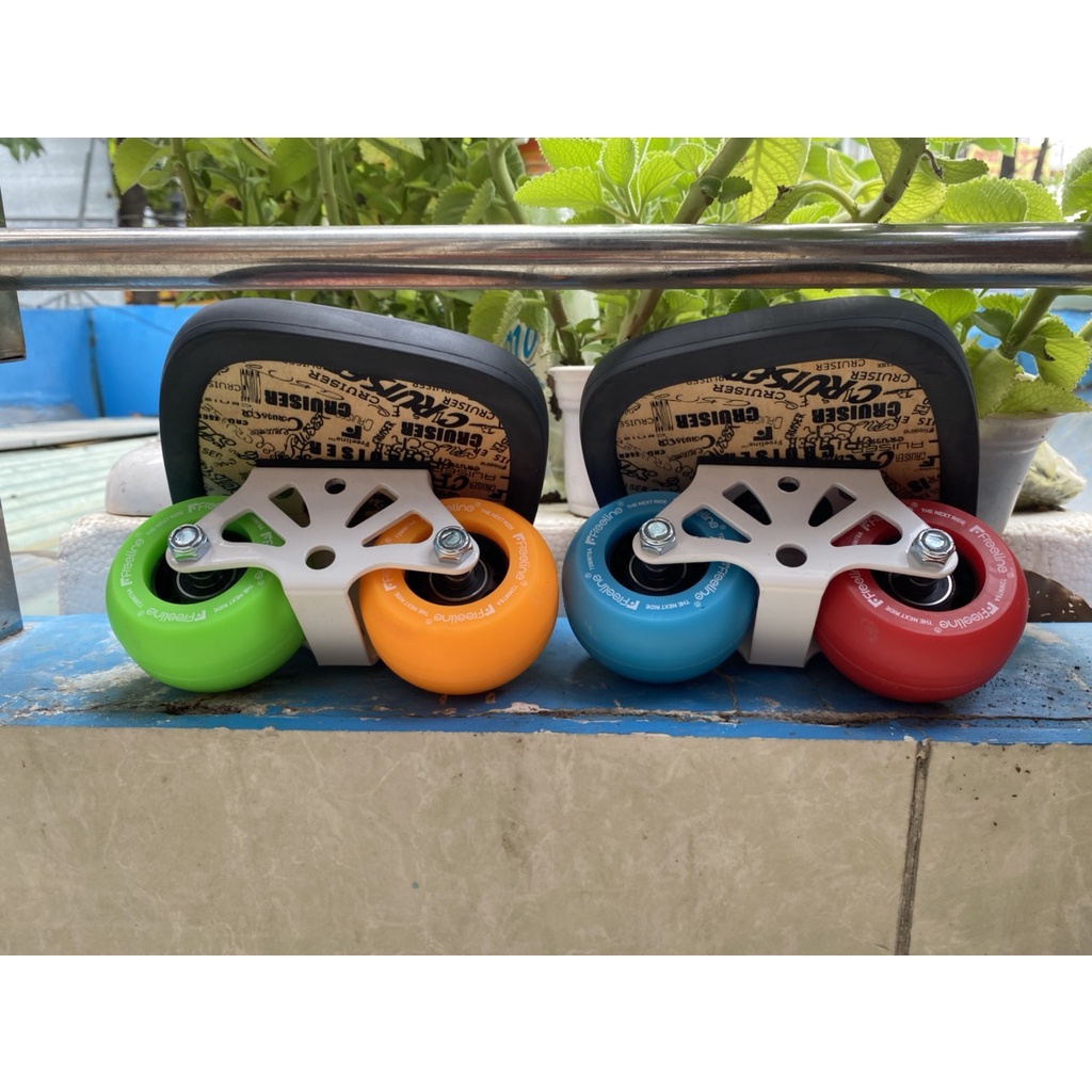 VÁN TRƯỢT FREELINE SKATE GỖ BÁNH XỊN 4 MÀU NHÁM XỊN