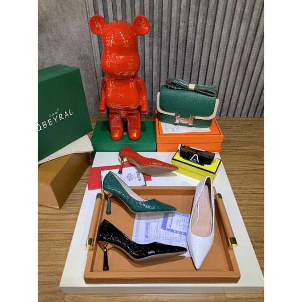 ld Giày Cao Gót 8p Da Rắn Mềm Fullbox cao Cấp