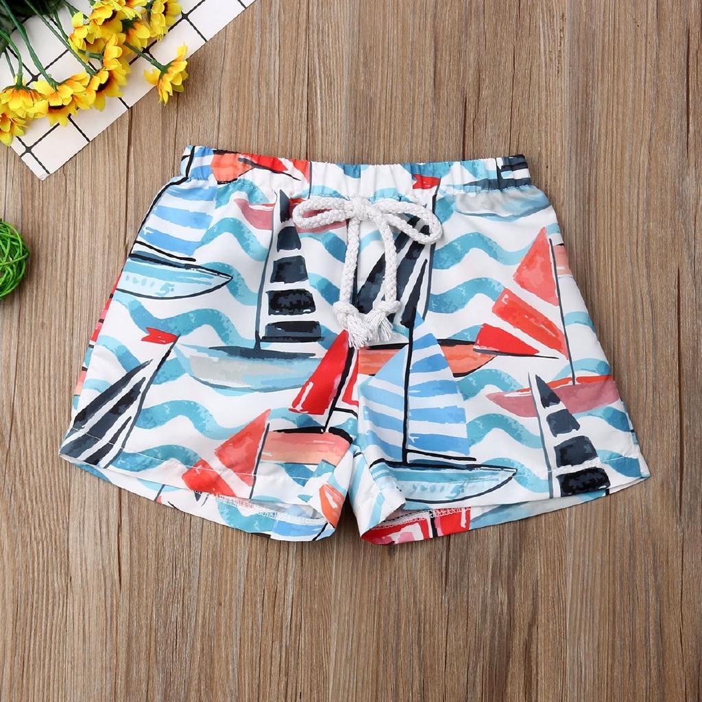 Aib-kid Bé Trai Mùa Hè Co Giãn Thắt Lưng Quần Ngắn Đi Biển Quần Short