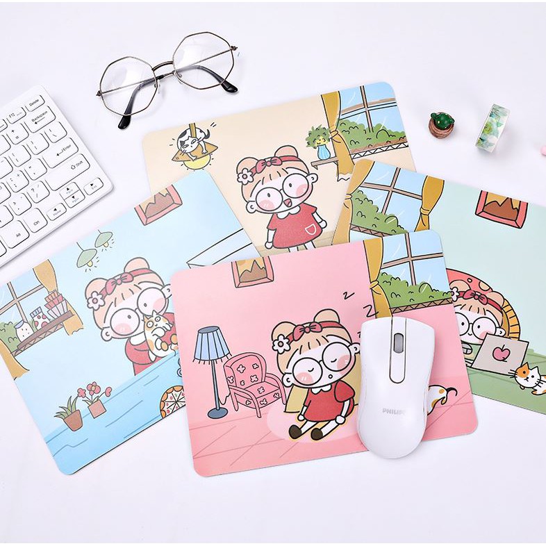 Bộ Bàn Di Chuột Hình Cô Gái Dễ Thương H131