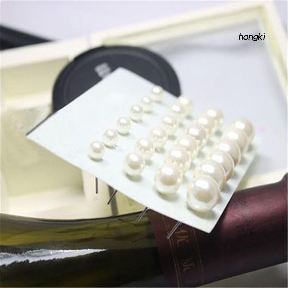 Bộ 12 đôi bông tai đính hạt ngọc trai nhân tạo thời trang cho nữ