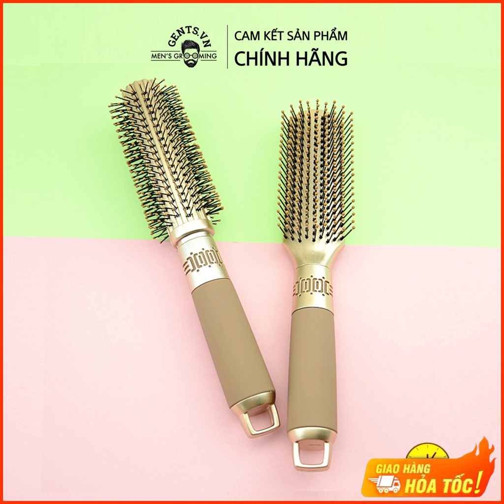 Lược tròn, bán nguyệt cán vàng Boutique hỗ trợ sấy tạo kiểu uốn xoăn, tạo phồng tóc chuyên nghiệp