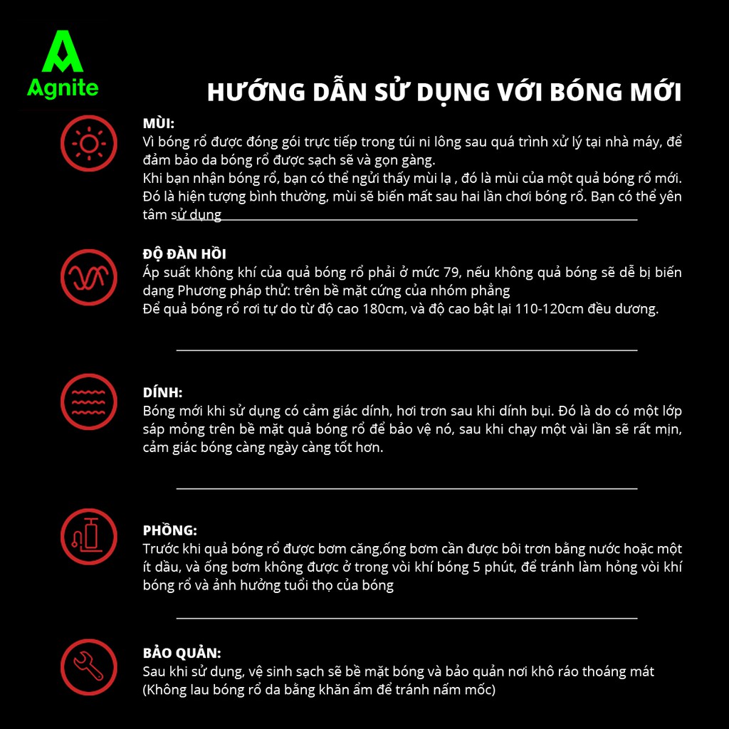 Quả bóng rổ Agnite số 6 cao cấp đạt tiêu chuẩn - da PU cực bền, đẹp, chống bẩn, không mòn, hàng chuẩn chính hãng - F1158