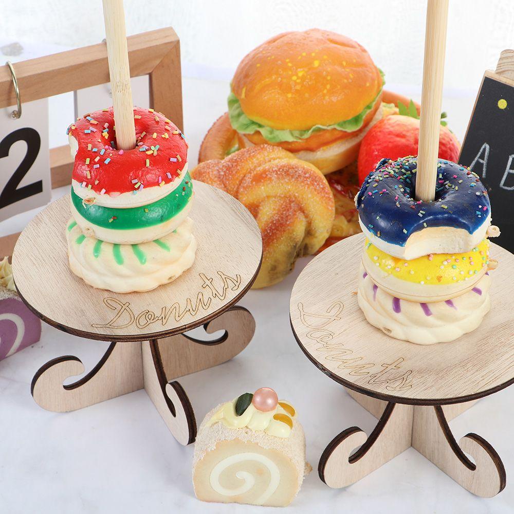 BTLIMER Giá Đỡ Kẹo Bằng Gỗ Hình Bánh Donut Trang Trí Tiệc Sinh Nhật Cho Bé