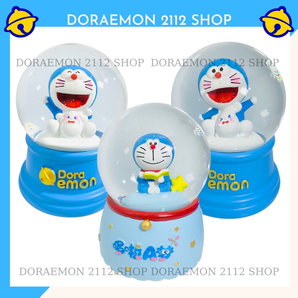 Quả cầu tuyết size LỚN Doraemon nhạc đèn tự thổi tuyết