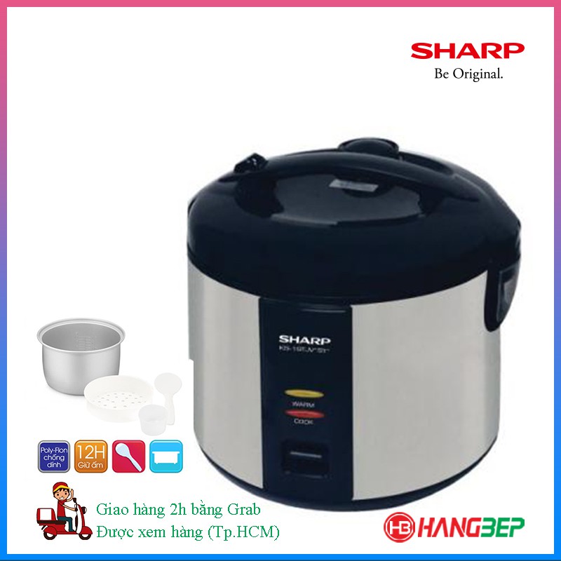 Nồi cơm điện Sharp 1.8 lít KS-19TJV&quot;ST [HÀNG CHÍNH HÃNG] - Bảo hành toàn quốc 12 tháng